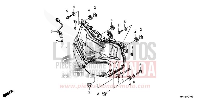 PROJECTEUR de Africa Twin DEGITAL SILVER METALLIC (NHA30D) 2019
